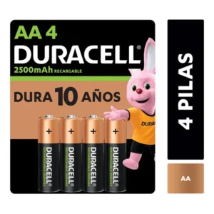 Pilha recarregável aa pequena 2500mah duracell com 4 un