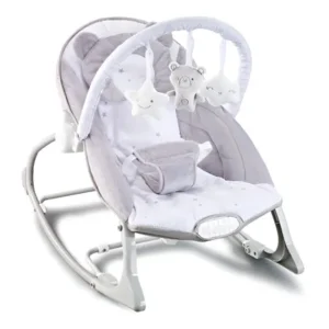 Cadeira de descanso musical urso polar até 18kgs cor cinza e branco maxi baby