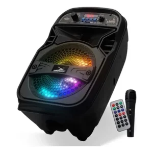 Caixa de som bluetooth grasep d-bh6101 2.1 canais preto com rádio e led