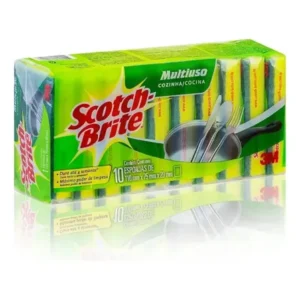Pacote com 10 esponja multiuso scotch brite 3m - lava louças