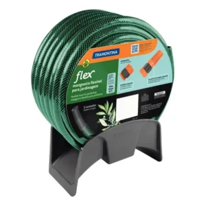Mangueira flex em pvc 3 camadas 25 metros verde tramontina