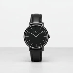 Relógio masculino saint germain murray full black de couro sintético preto