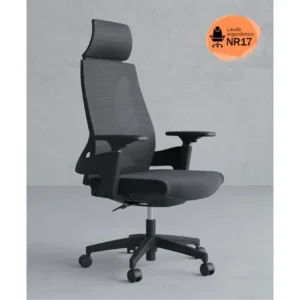 Cadeira de escritório presidente nr17 homenow ergonômica premium toledo cor preto