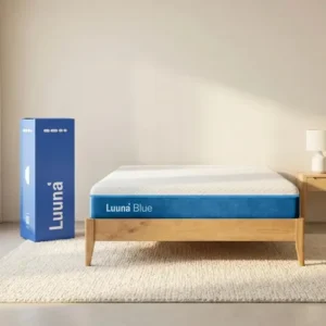 Colchão casal luuna blue, espuma 21 cm com bloqueio de movimento, 10 anos garantia