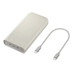 Carregador power bank sem fio samsung | potência de 45 w 20.000 mah cor bege carregamento super rápido 2.0