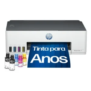 Impressora hp smart tank 210 com tanque de tinta colorida - wi-fi usb 2.0 alta velocidade. funções da impressora: imprimir. cor: ‎branco (3d4l5a)