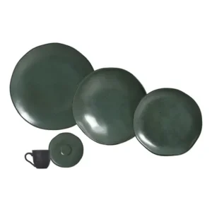 Aparelho de jantar 30 peças porto brasil arauco stoneware verde