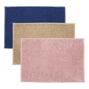 Kit 3 tapetes de banheiro microfibra bolinha macio seca pés