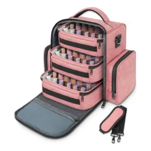 Maleta de maquiagem, bolsa organizadora esmaltes multifuncional com 3 bolsas necessaires removíveis, estojo profissional maquiagem ideal para viagens e uso diário, yorepek 6050 rosa