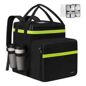 Mochila bag para motoboy, compatível com ifood de térmica delivery comida e pizza, bolsa reforçada, expansível impermeável, ytonet 6173 preta
