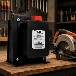 Transformador 5000va bivolt 2000w techmax para eletrodomésticos e ar condicionado até 12000 btus geladeira