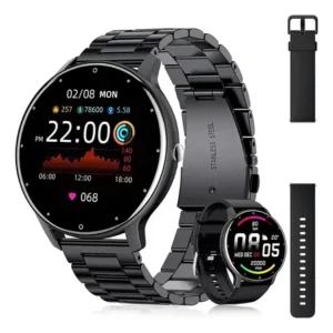 Smartwatch mertto esportivo zl02 com 2 pulseiras, tela de 1.39" para android e ios