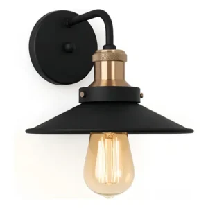 Luminária arandela industrial vintage tony iluminação e27 retro parede preto/cobre aluminio