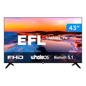 Smart tv 43" led, full hd, ultrafina, sem bordas, 3 hdmi 2 usb, controle remoto multifuncional, wifi, bluetooth - efl 43sx800fd