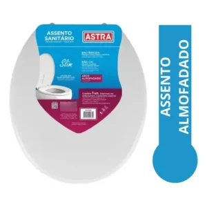 Assento vaso sanitário slim almofadado universal oval astra