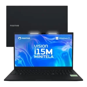Notebook positivo vision i15m com minitela, intel core i3 n300, 8gb ram e ssd 512gb – tela 15.6" full hd ips, windows 11 wi-fi 6