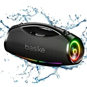 200w caixa de som bluetooth portátil 30000mah boombox ipx6 basike estéreo bass boost, alta hifi ,ajuste graves / agudos com rgb luzes led, para festa cor preto