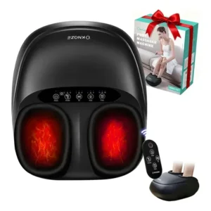 Massageador eletrico pes massagem para fascite plantar shiatsu com aquecimento controle remoto bivolt portatil 3 intensidades timer knqze