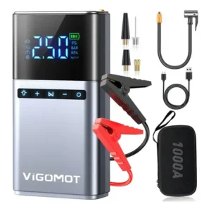 Auxiliar de partida vigomot para carro com compressor ar e power bank