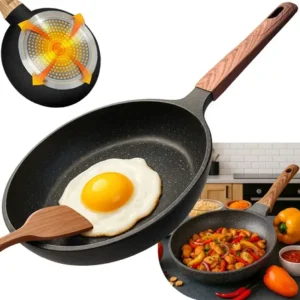 Panela frigideira cerâmica de indução e gás compacta profissional 24 cm linha premium - aero home