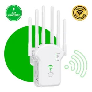 Repetidor wifi titanis 2.4ghz 6 antenas alta estabilidade e alcance