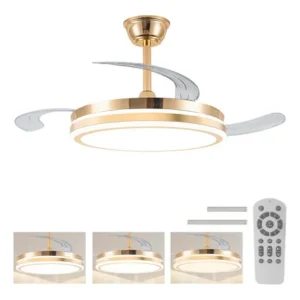 Ventilador de teto silencioso com controle remoto nepul ouro 3 60hz branco 1.067 m plástico