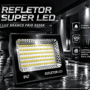 Kit 2 refletores led 600w quantacore branco frio ip67 alumínio