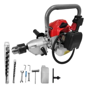 Furadeira mourão a gasolina 26cc 2t reversão 2 brocas evald