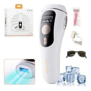 Depilador a laser luz pulsada ipl basike sensacao gelo indolor depilacao definitiva 1 milhao disparos 9 niveis rosto corpo aparelho feminino depilação intim