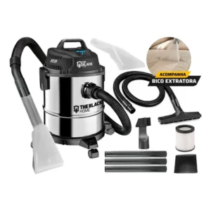 Aspirador de pó e água inox turbo 12 litros 1200w com soprador bico extratora multiuso tbac120 the black tools