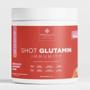Shot immunity com glutamina e nac sabor morango, 150g