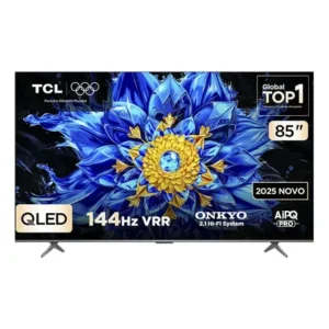 Smart tv tcl 85 polegadas qled 4k p8l wifi bluetooth google hdr10+ 144 hz vrr 85p8l