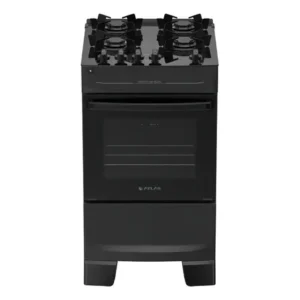 Fogão 4 bocas atlas mônaco top glass automático mesa de vidro preto