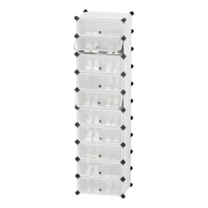 Organizador de sapatos modular,prateleira plástica com porta 31 x 43 173 cm branco