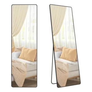 Songmics espelho retangular de chão corpo inteiro 160x50cm, grande com suporte para quarto, closet e sala