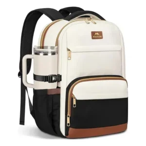 Mochilas notebook feminina, viagem escolar,notebook para 15.6 polegadas impermeável reforçada antifurto uso diário,estudantes,negócios e trabalho matein preto branco