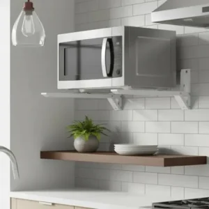 Suporte para microondas e forno elétrico ajustável de parede branco aço carbono 30kg dion df2