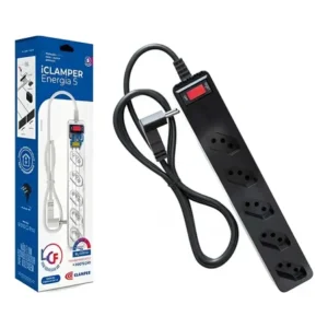 Filtro clamper 5 tomadas pc gamer - 1270 / 2200w bivolt cor preto +
