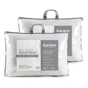 Kit 2 travesseiros antialérgico 50x70cm hotelaria karsten