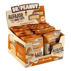 Alfajor dr. peanut 12un 420g avelã doce de leite brigadeiro sabor com cobertura chocolate ao
