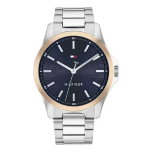 Relógio tommy hilfiger masculino aço prateado 1710673 azul