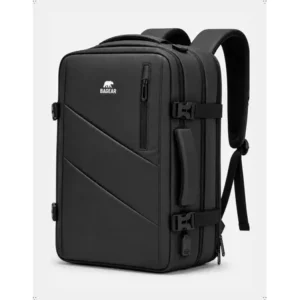 Mochila de viagem notebook 17 masculina feminina impermeável expansível grande 45l reforçada executiva premium trabalho academia saída usb bordo bagear preta