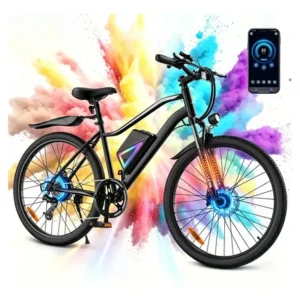 Bicicleta elétrica xroymexroy eb3 26" 750w com bateria 36v, autonomia 40km, suspensão dianteira, shimano 7 marchas e app