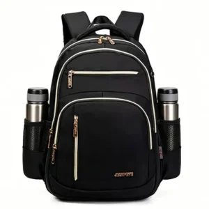 Mochila feminina, ideal para deslocamentos diários, viagens e estudos, impermeável, reforçada, com capacidade portátil, 24l (preto)