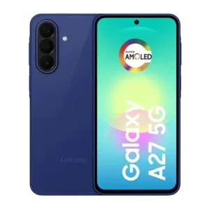 Smartphone samsung galaxy a27 5g 128gb 6gb, super amoled 6.7'', câmera tripla 50mp selfie 12mp, 5000 mah, ip67, nfc, dual sim, recursos ia - azul