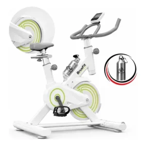 Bicicleta ergométrica meta parts spinning x11 cor branca com garrafinha brusfit