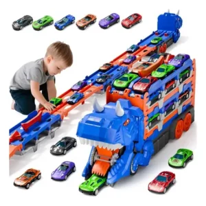 Caminhão dinossauro mibro para brinquedos, engole carros pequenos hot wheels