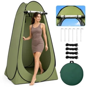 Aweshine barraca tenda banheiro camping portátil automática trocador privacidade chuveiro praia impermeável dobrável verde
