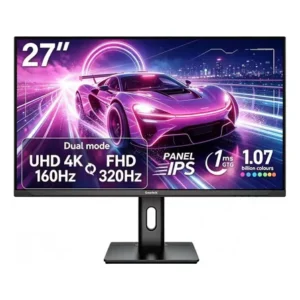 Monitor gamer gawfolk 27 4k uhd 160hz fhd 320hz dual mode tela ips caixas de som integradas hdmi 2.1 e dp 1.4 vesa 75x75mm para ps5 xbox pc