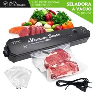 Seladora a vácuo doméstica – bivolt vedação hermética | para conservar alimentos com 10 sacos - sh